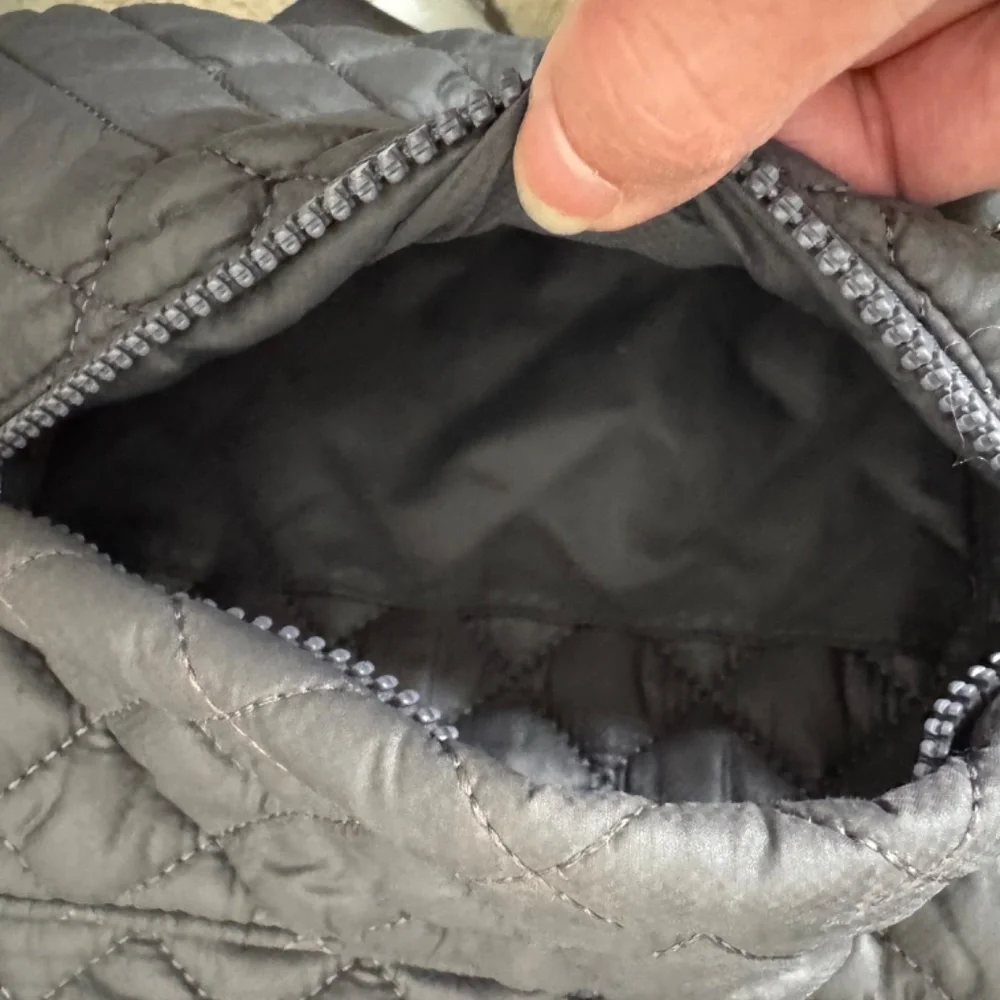 MZ Wallace Quilted Backpack in Dark Gray with Rose Gold Hardware